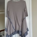 easel Gray Waffle Weave Blouse Top Photo 2