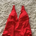 New Low Back Plunging One Piece Swimwear Red Size M Photo 5