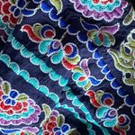 AQUA Off-The-Shoulder Floral Embroidered Colorful Top/Shirt on Navy Base XS Photo 3