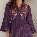 Johnny Was heavily embroidered Shuri Easy Tiered Dress In Purple NWT Photo 9