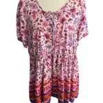 Torrid -WOMENS PINK AND  WHITE BABYDOLL TOP-SIZE 2X Photo 0