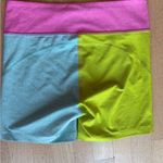 Outdoor Voices  Women's Bike Shorts - Pink, Green, and Blue Photo 3