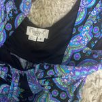 Maggy London Maggy L blue purple printed v neck plunging dress size 4 Photo 3