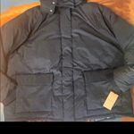 Halogen NWT Black and Cheetah Print Hooded Puffer Jacket Photo 1