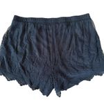 Torrid Pull-On Stretch Mesh Mid-Rise Short Womens Sz 1 1X Black Lace Embroidered Photo 2