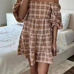 Faithfull the Brand Eryn Checker Print Mini Dress with Tie Size L NWT Photo 4