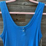 Goldie 100% Cotton Rib Henley Royal Blue Tank Mini Dress Size Small NWT Photo 1