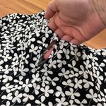 Who What Wear  Black White Clover Long Sleeve Romper Medium Belted Ruffle Hem Photo 4