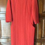 Sharagano Women's  Dress Pockets 3/4 Sleeve Quilted Design Back Zip Peach Size 10 Photo 0