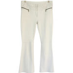 Cache White Lined Leather Pant Zipper Pockets Quilted 3" Wide Self Belt $298 Photo 1