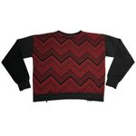 Women's Crewneck Chevron Sweatshirt Size Medium Trendy Colorful Casual Y2K Red Photo 1