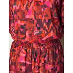 MISA Los Angeles Dress Women XS Red Flora Rosada Floral Saffie Tie Neck Mini Photo 8