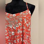 Hollister EUC Red and White Embroidered Y2K floral tank size medium Photo 2
