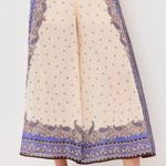 Zimmermann  Maxine Wide Leg Cropped Pants Ramie Purple Paisley 10 US 4 AU NWT Photo 1