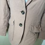 Madewell Linen Blend Gauze Neutral 2 Button Blazer Jacket Size Small Photo 3