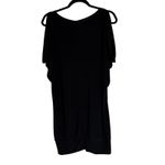 C Graffitti Sequin Cold Shoulder Black Tunic Dress XL V Neck Dolman Sleeve Photo 5