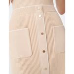 Maje  Jarina Ribbed Knit Mini Skirt Beige Pockets Parisian Women’s Size 40 Large Photo 4