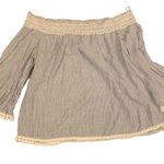 Girl Krazy  Seersucker Off The Shoulder Smocked Top Size M Photo 0