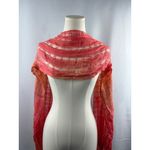 Women’s Orange, Pink, & Salmon Knit & Mesh Scarf Pink Photo 5