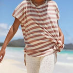 Free People Avery Tunic Top Stripe Slouchy Dolman Sleeve Red Size XS NEW Photo 0