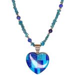 JAY KING Turquoise Lapis Mosaic Inlay Heart Pendant On Turquoise Lapis Necklace Photo 6
