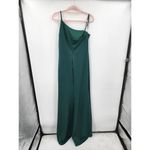 La Femme NWOT One Shoulder Green Jersey Women 14 Maxi Evening Gown Formal Dress Photo 6