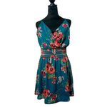 Trixxi  Clothing‎ Company Women XL Floral Green Mini Dress Feminine Casual Summer Photo 1