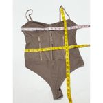 Free People  Cocoa Corset Bodysuit Size M Sleeveless Hook and Eye Thong Teddy‎ Photo 9