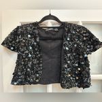 Betsey Johnson Vintage  90’s Sequin Glam Rock Bolero Crop Sweater Jacket Size M Photo 12