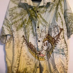 Disneyland Resort Mickey Hawaiian Button Up Shirt XXL 100% Cotton Pre-Owned No Wear Photo 0