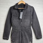Free People  x Driftwood jumpsuit denim one piece onesie embroidered Medium Photo 1
