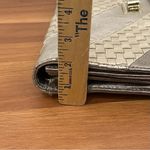 ELLIOTT LUCCA “Navarre” Champagne Metallic Woven Leather Clutch Chain Strap Bag Photo 10