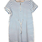 Tommy Bahama Womens Striped Quarter Zip Short Sleeve Drawstring Shirt Dress M Photo 0