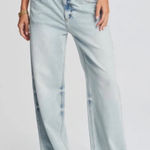 SER.O.YA Margot Mid Rise Slouchy Boyfriend Jeans Coastline Terry NWT Sz 28 Blue Photo 0