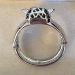Vintage Statement Clamper Hinge Bracelet Silver CZ Panther Photo 5