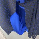 Karl Lagerfeld  Women's Paris Black Blue Pattern Laser Cut A-Line Lined Dress 8 Photo 4