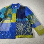 Marsh Landing  Jacket Womens Medium Floral Embroidered Applique Patch Button up Photo 9