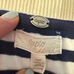 cupio  Navy and White Striped Swim Coverup Photo 6