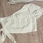 SheIn White Eyelet One-Shoulder Top size large, new Photo 0