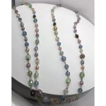 Vintage PASTEL PINK, BLUE, GREEN LUCITE FACETED BEAD NECKLACE Frosty 42" Long Photo 3