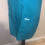 Cherokee blue teal button down short sleeve scrub top Photo 2