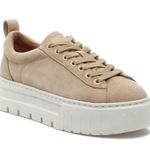 J/SLIDES NYC Suede Leather Platform Sneakers Sand Lace-Up Size 6.5 New(Sold Out) Photo 1