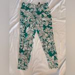 ZARA 291  Green Floral Pants Office Casual Small Photo 2