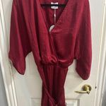 BuddyLove Crimson V-neck Romper Photo 1