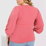 Torrid NWT  Berry Pink Studio Knit V Neck 3/4 Sleeve‎ Shirred Top Size 4X Photo 1