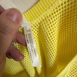 Free People FP Movement Yellow Mesh Top Athletic Tee Ruched Sleeve‎ Medium Photo 5