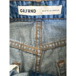 GRLFRND  - The Karolina High Rise Straight Crop Distressed Ripped Jeans in Blue Photo 3