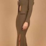 Petal and Pup  Luna Knitted Ribbed Button Cardigan Olive Green Size L NWT Photo 3