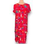 Spiegel Vintage Red Floral Rayon Maxi Dress Size 14 Made in USA Eclectic Artsy Photo 3