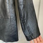 Vintage black leather blazer jacket 90s y2k biker 2000s Photo 6